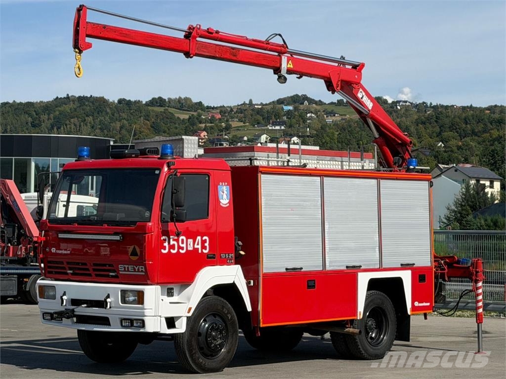 Steyr 13S21 4×4 Hiab 071 RW / Rosenbauer – Technical Res Ugunsdzēšamā tehnika