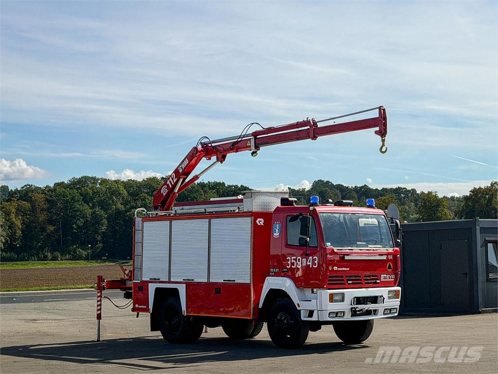 Steyr 13S21 4×4 Hiab 071 RW / Rosenbauer – Technical Res Ugunsdzēšamā tehnika
