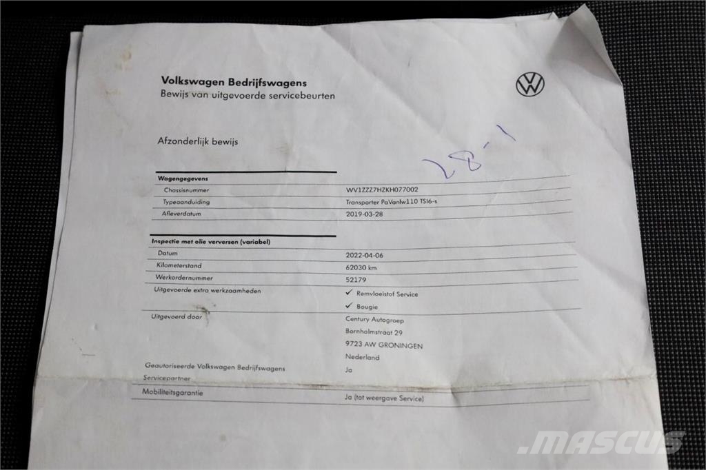 Volkswagen Transporter 2.0 TSI 150pk Benzine L2H3 Airco/Camer Otros camiones