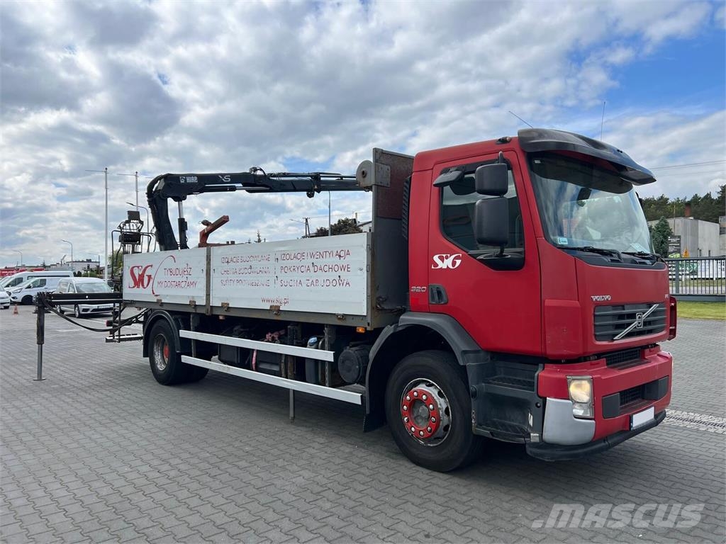 Volvo FE 320 FLATBED CRANE KRAN HDS HIAB 122B-2 DUO Camiones de cama baja