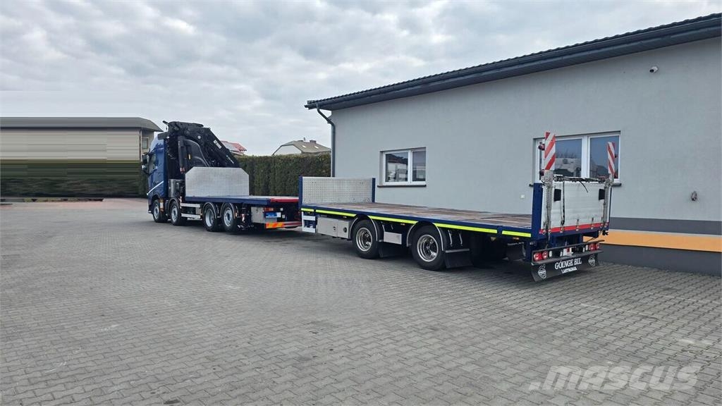 Volvo FH 460 8x2 open flatbed truck + Crane + JIB 150-6+ Araç tasiyicilar