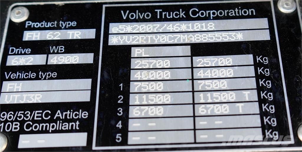 Volvo FH / 460 / I – SAVE / FIRANKA / ACC / E 6 / 19 PAL Priekabos su tentu