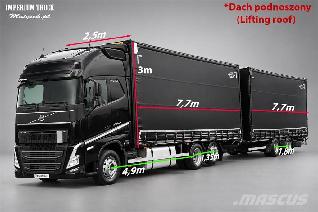 Volvo FH 460 / ZESTAW TANDEM / 120 M3 / PRZEJAZDOWY / 6x شاحنات بغطاء جانبي