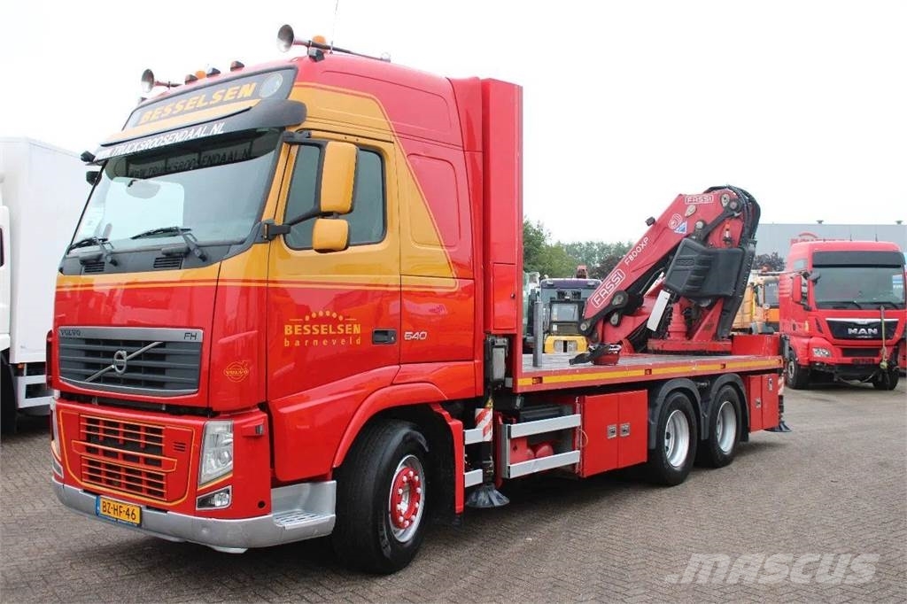 Volvo FH 540 6x4 Open flatbed + Crane Fassi F800XP, 2011, Budapest ...