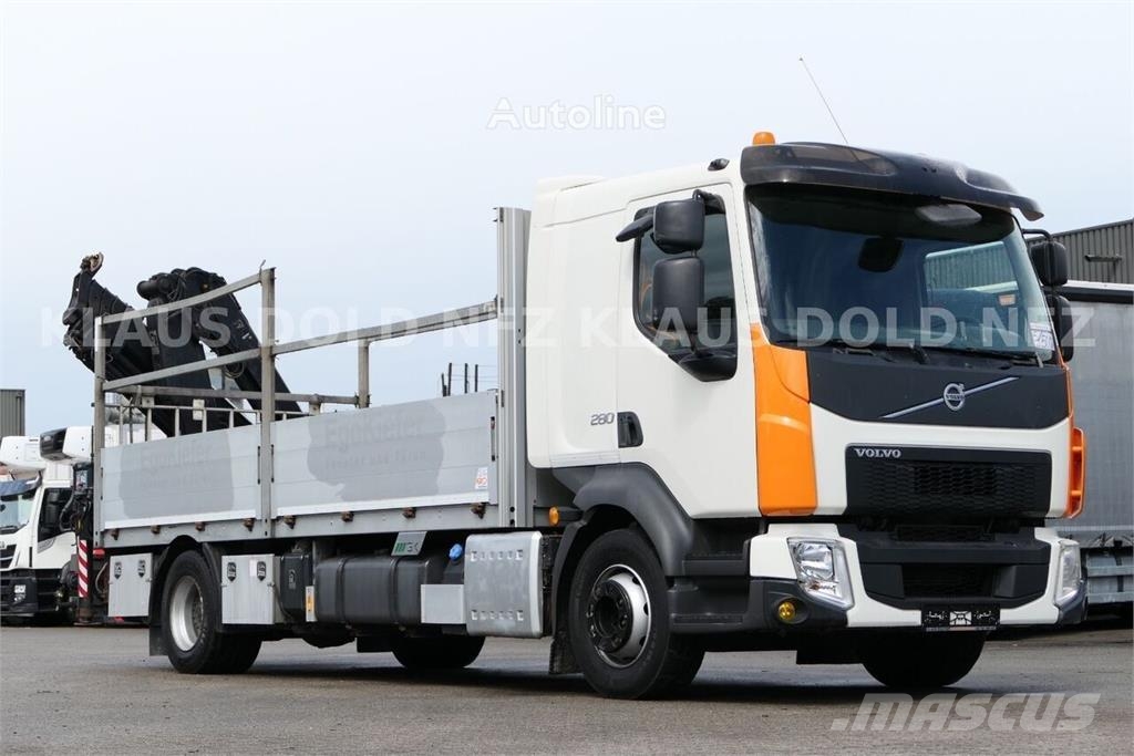 Volvo FL 280 Flatbed Truck / HIAB Crane / Side Boards /  شاحنات مسطحة/مفصلية الجوانب