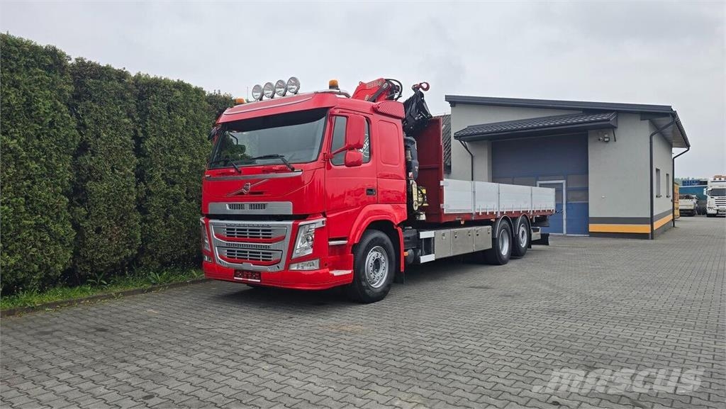 Volvo FM 380 6x2 Flatbed Truck / Fassi F185 Crane Lava-kuorma-autot
