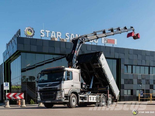Volvo FM 450 6x2 HIAB 288 E-6 HIPRO Crane Grab Tipper ダンプ