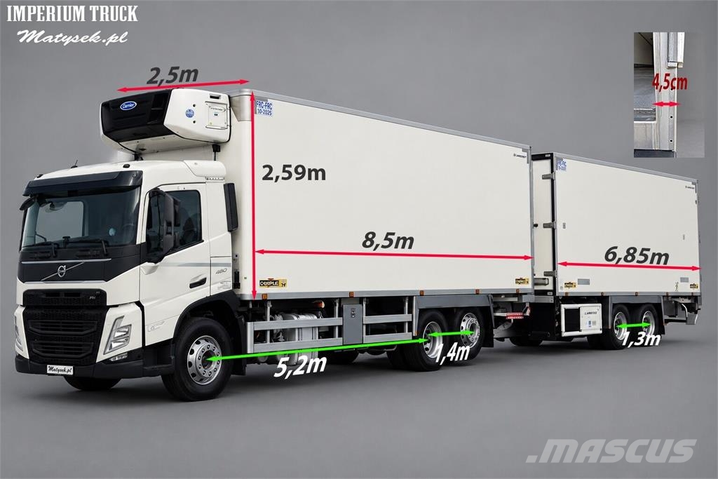 Volvo FM 500 / 6x2 / ZESTAW CHŁODNIA PRZEJAZDOWA CHERAU Kühlkoffer
