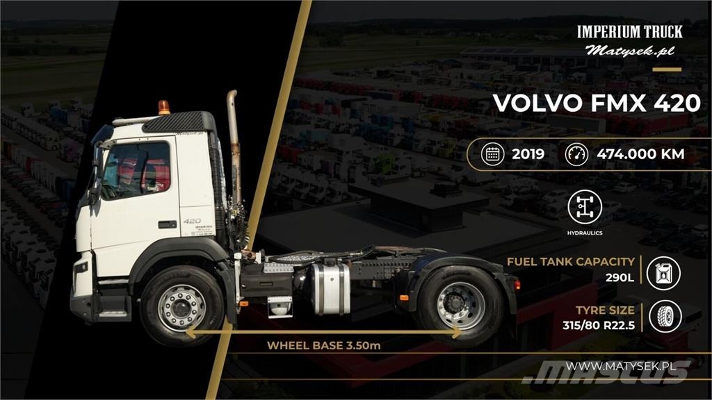 Volvo FMX 420 / HYDRAULIKA / NISKA KABINA / I-SHIFT / EU Nyergesvontatók