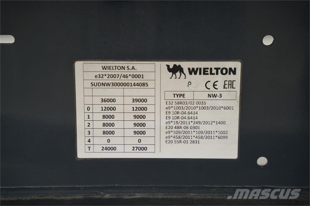 Wielton / WYWROTKA - 46 m3 / ALUMINIOWA / KLAPO - DRZWI / Semi-trailer med tip