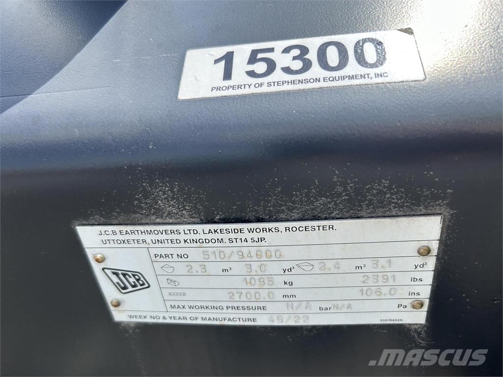JCB 3.0 CU. YD PIN-ON BUCKET Schaufeln