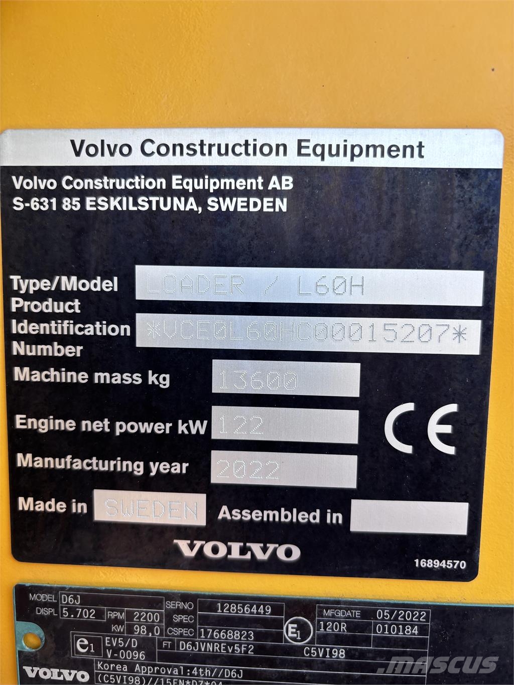 Volvo L60H لوادر بعجل