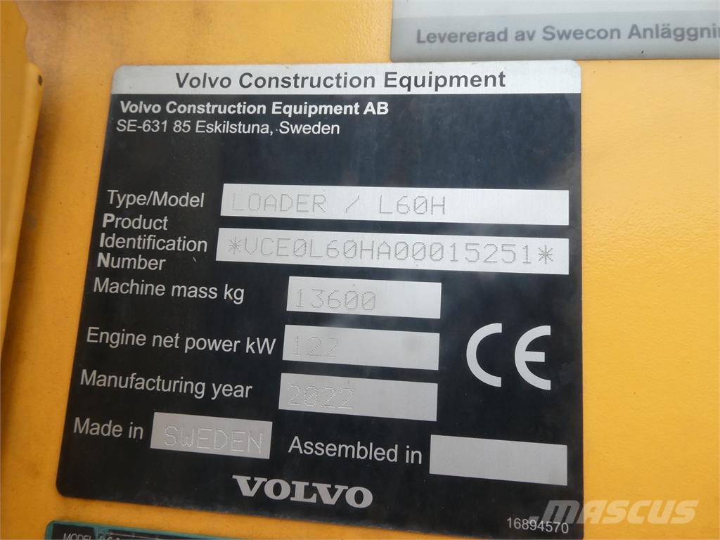 Volvo L60H Læssemaskiner på hjul