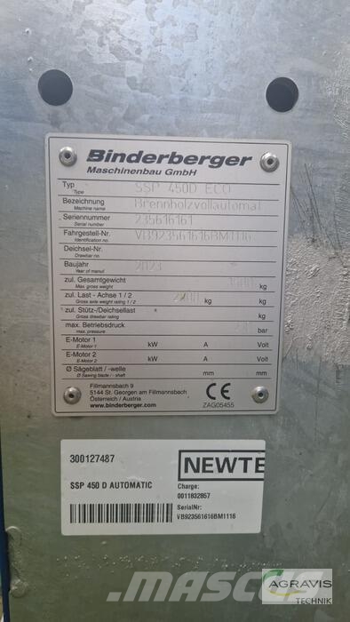 Binderberger SSP 450 D AUTOMATIC ECO قطاعات وقسامات خشب