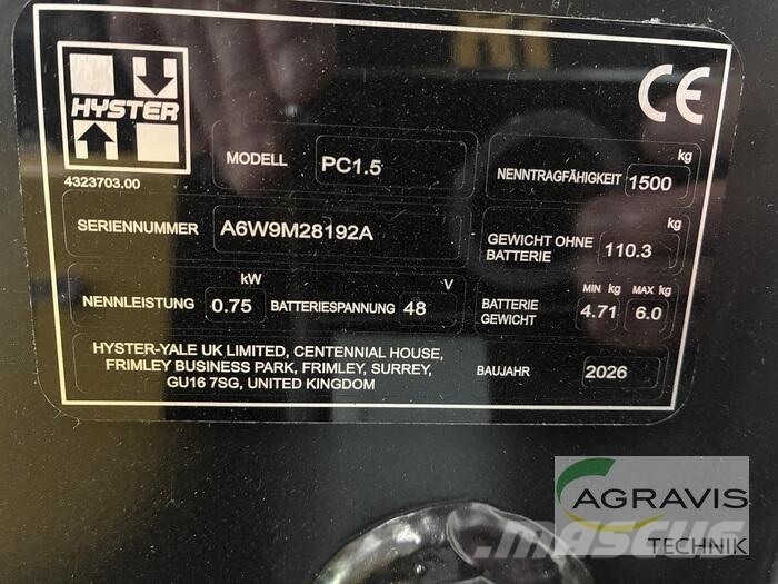 Hyster PC1.5 شاحنات ذات رافعات شوكية - أخرى