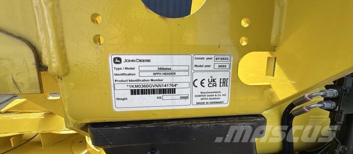 John Deere 360 Accessoires voor maaidorsmachines