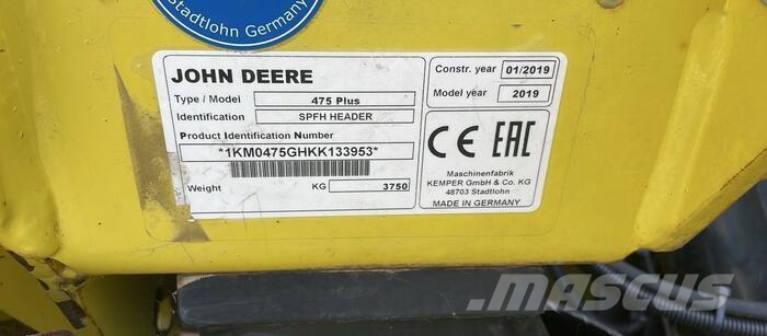 John Deere 475 Accessoires voor maaidorsmachines