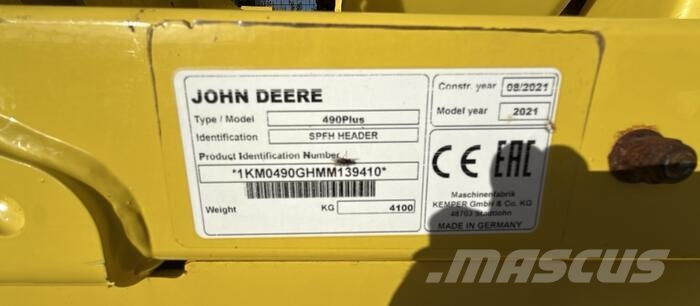 John Deere 490 Accessoires voor maaidorsmachines