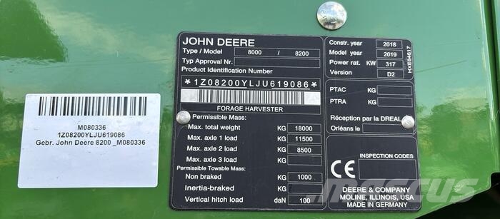 John Deere 8200 Cosechadoras de forraje autopropulsadas