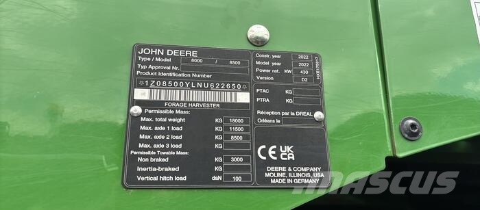 John Deere 8500 Samochodné kosačky