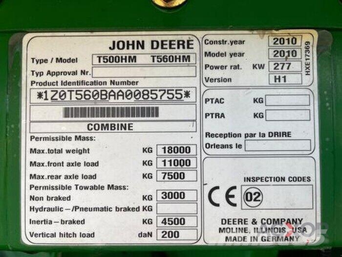 John Deere T500/600 T560 Mähdrescher