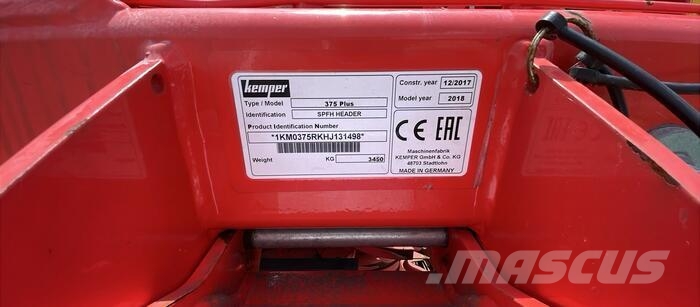 Kemper 375 Zubehör Mähdrescher