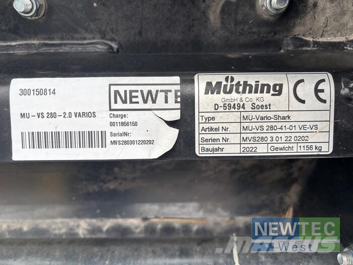 Müthing MU-VS 280-2.0 VARIOSHARK MITTIG Газонні і лукові косилки