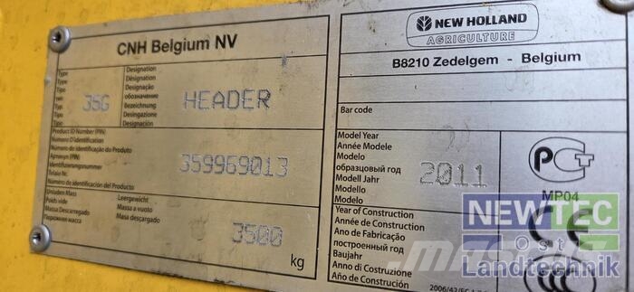 New Holland VARIFEED 10,70 M HD Akcesoria do kombajnów zbożowych