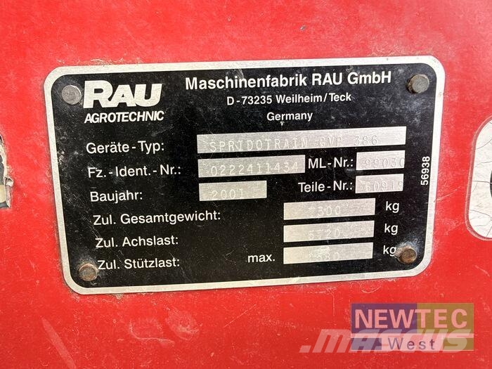 Rau SPIDOTRAIN GVP 386 Прицепные опрыскиватели