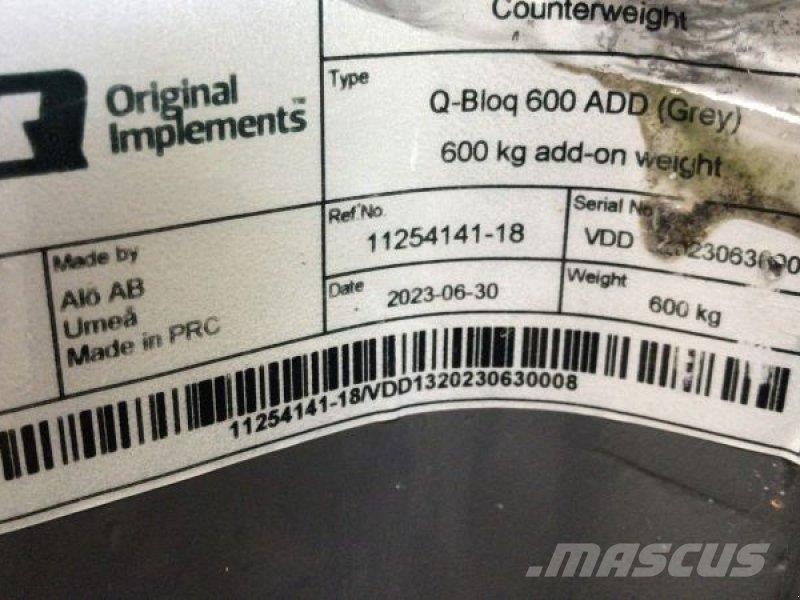 Ålö Q-BLOQ GEWICHT 600 KG ADD-ON ملحقات أمامية للوادر