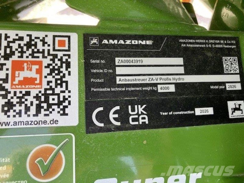 Amazone ZA-V 2000 SUPER PROFIS HYDRO معدات توزيع السماد العضوي