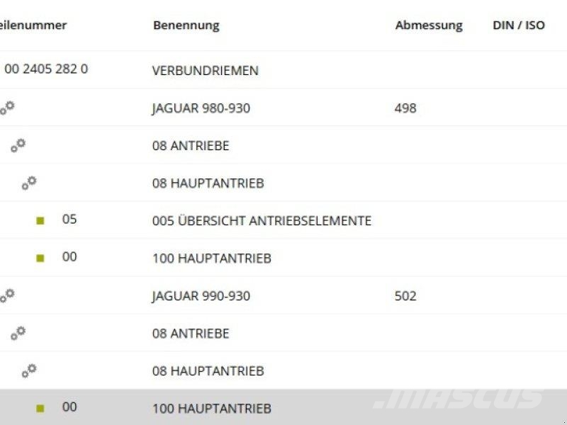 CLAAS 00 2504 282 0\Verbundriemen Hauptantrieb - Jaguar Accessori per macchine da fieno e foraggio