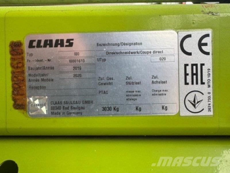 CLAAS Direct Disc 600 Príslušenstvo strojov na seno a krmivo