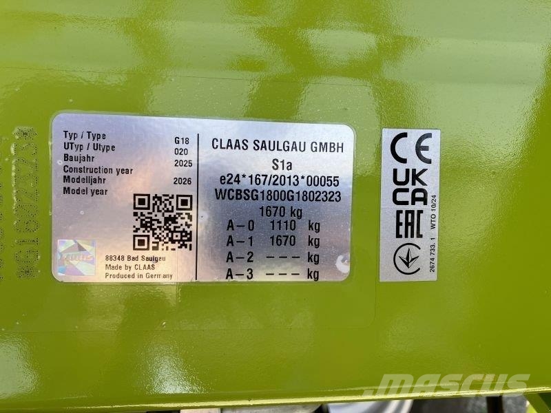 CLAAS LINER 1800 TWIN Riadkovače