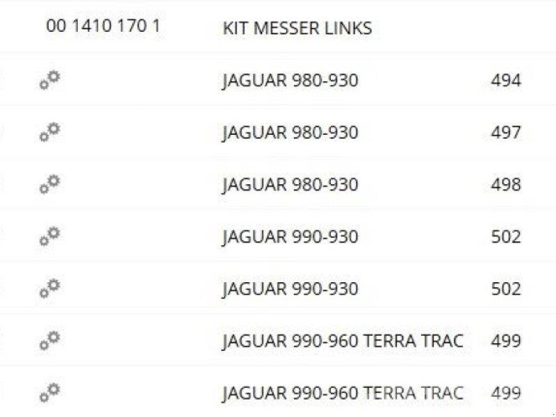 CLAAS VERSCHLEIßTEILE SET - JAGUAR Accessori per macchine da fieno e foraggio