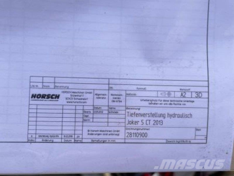 Horsch hydraulische Tiefenverstellung Άλλες μηχανές οργώματος και εξαρτήματα