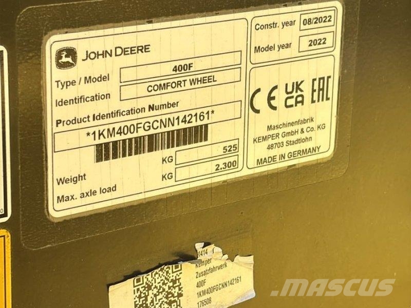 Kemper 400F Komfort Zusatzfahrwerk JD 460 SB 475 490 Plus Ceifeiras debulhadoras compactas