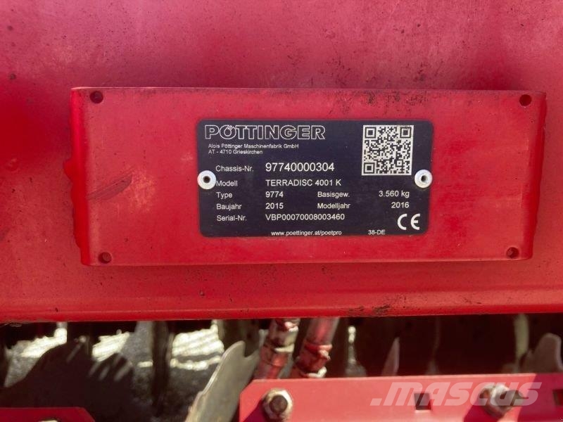 Pöttinger TERRADISC 4001 K Дискови брани
