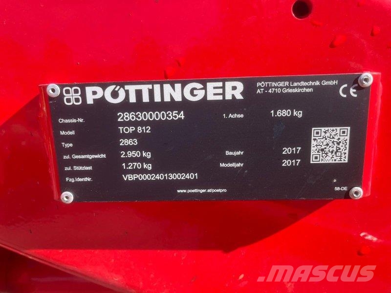 Pöttinger Top 812 Řádkovače