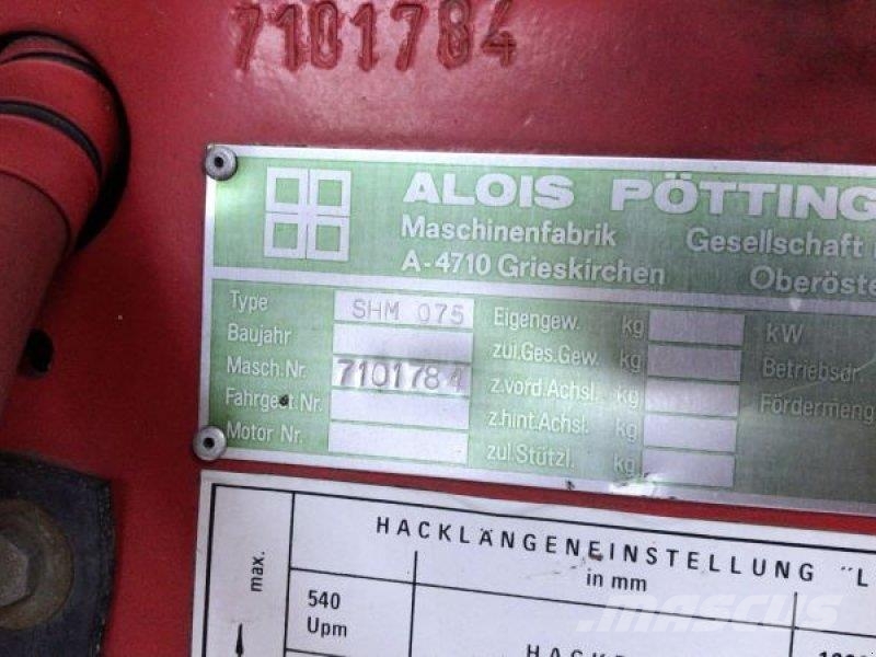 Pöttinger WID-U SHM 075 Haketuskoneet