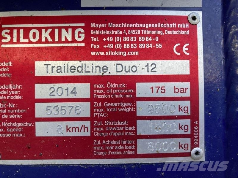 Siloking TRAILEDLINE DUO 12 ملقمات خلاط