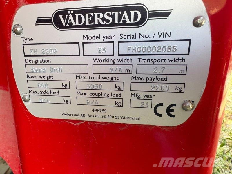 Väderstad FH 2200 Overige grondbewerkingsmachines en accessoires