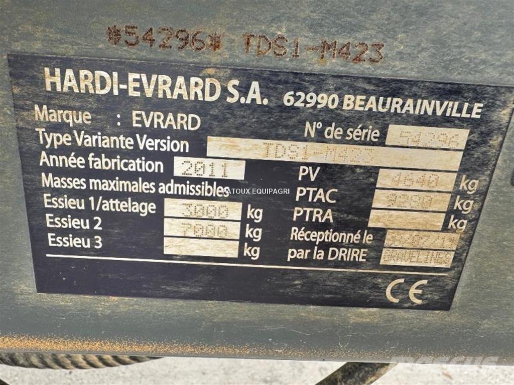Evrard METEOR 4200 Trailed sprayers