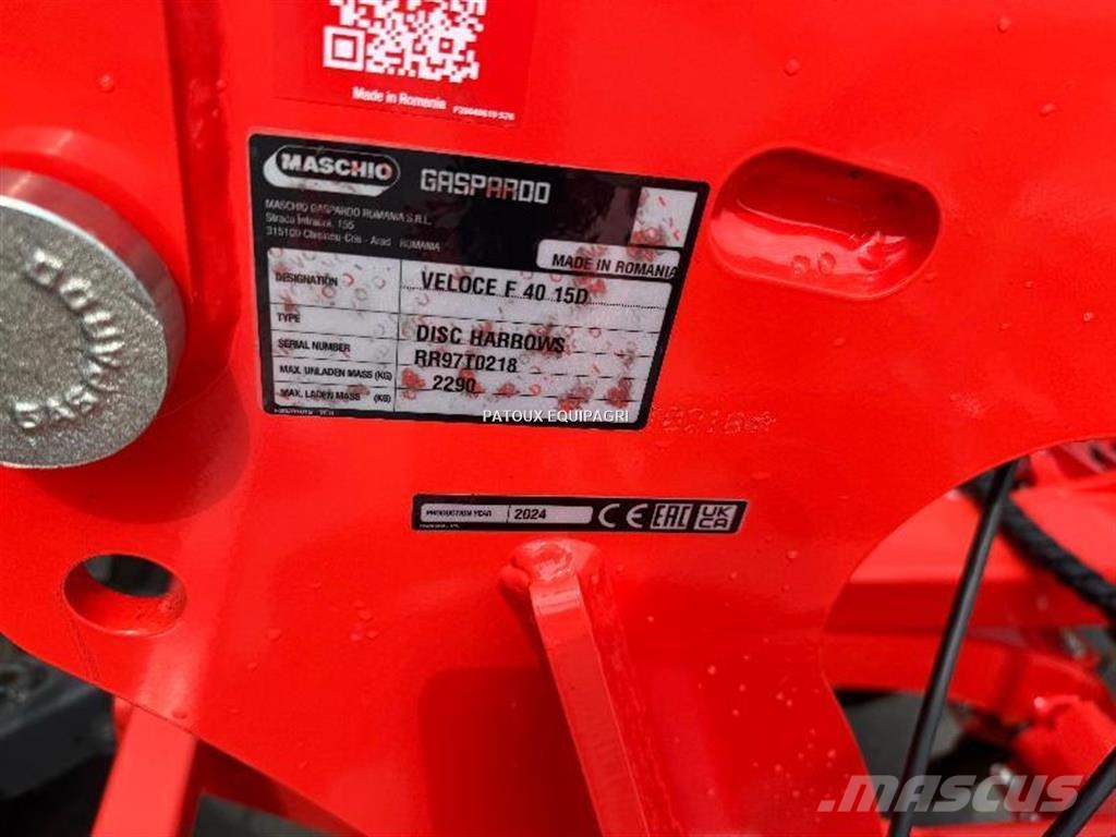 Maschio VELOCE F40 15D 耙車