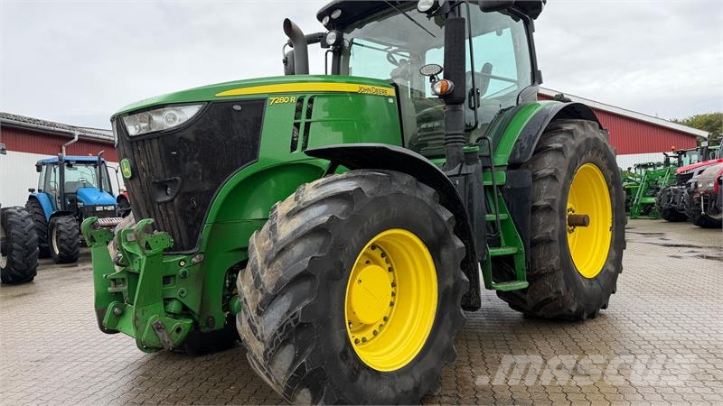 John Deere 7280R MED FRONT PTO OG FULD SERVICEBOG! Tracteur