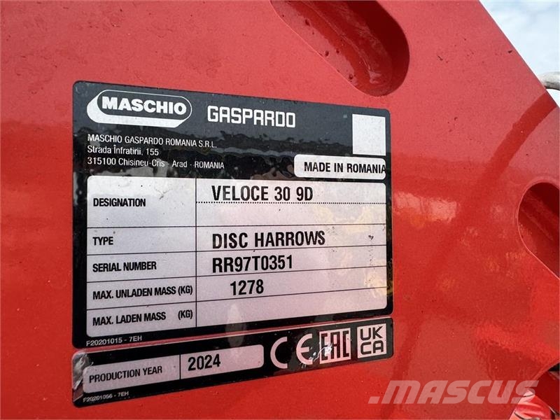 Maschio Veloce KUN HARVET 30 HEKTAR! Tanierové brány