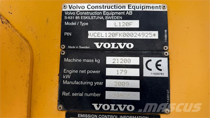 Volvo L 120 F MED LANG ARM, HURTIGSKIFTE OG SKOVL Rataslaadurid