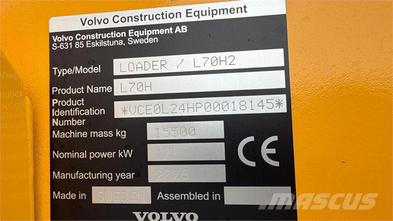 Volvo L 70 H AGRICULTURE! FABRIKSNY, LANG BOM OG LOCK-UP Læssemaskiner på hjul
