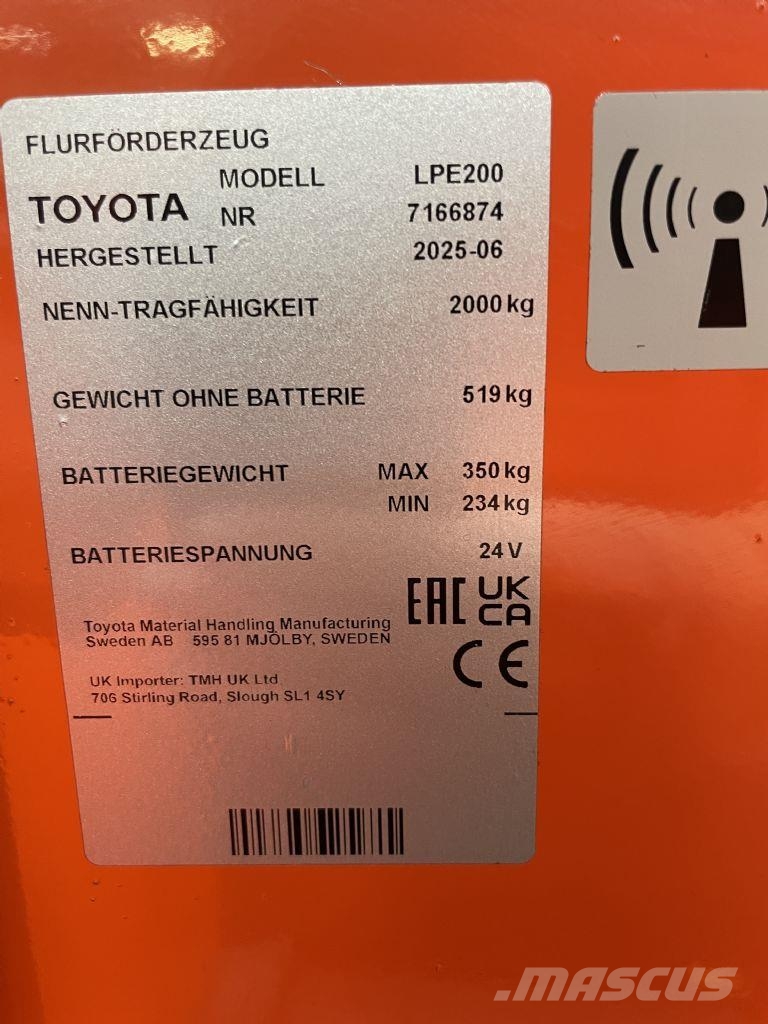 Toyota LPE200 *sofort verfügbar* معدات الرفع منخفض المستوى