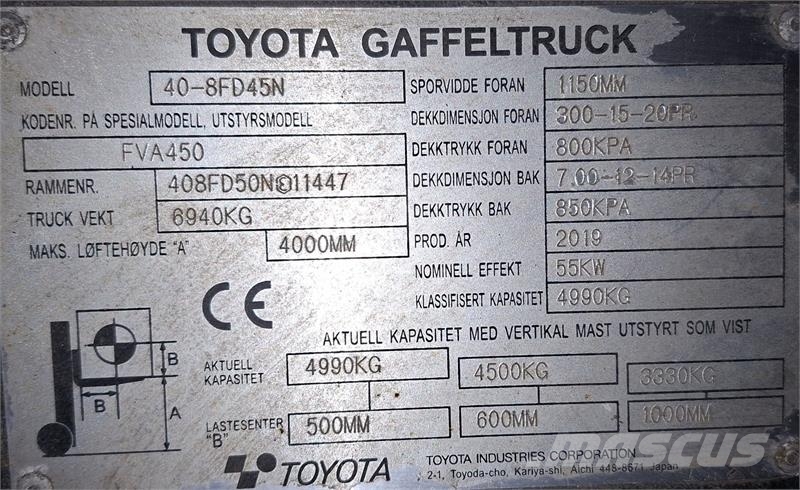 Toyota 40-8FD45N Chariots diesel